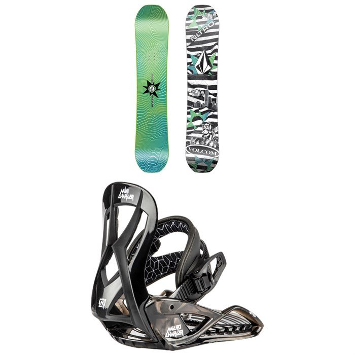 Nitro Ripper x Volcom Snowboard + Micro Charger Snowboard Bindings - Kids 2025